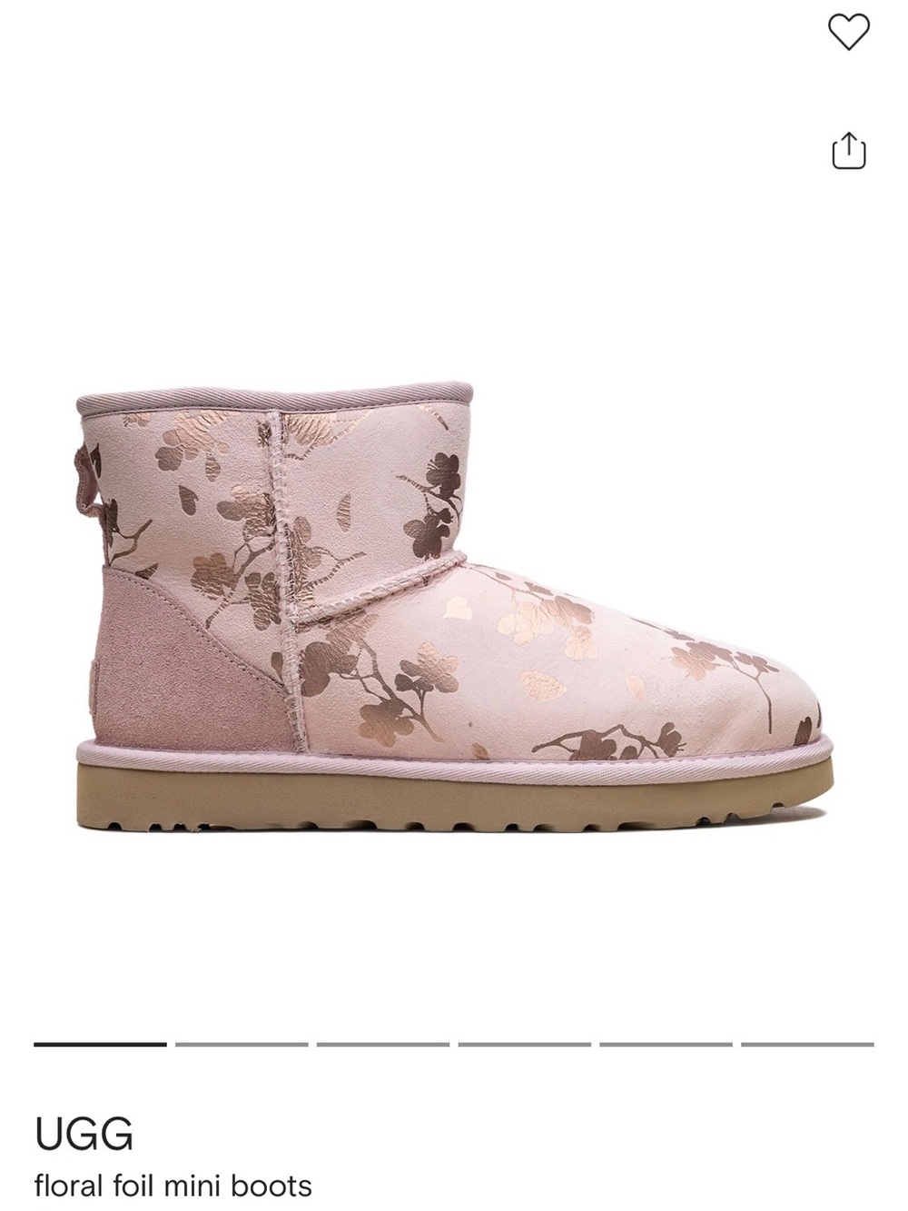 UGG Pink Floral Foil Mini Ankle Boots